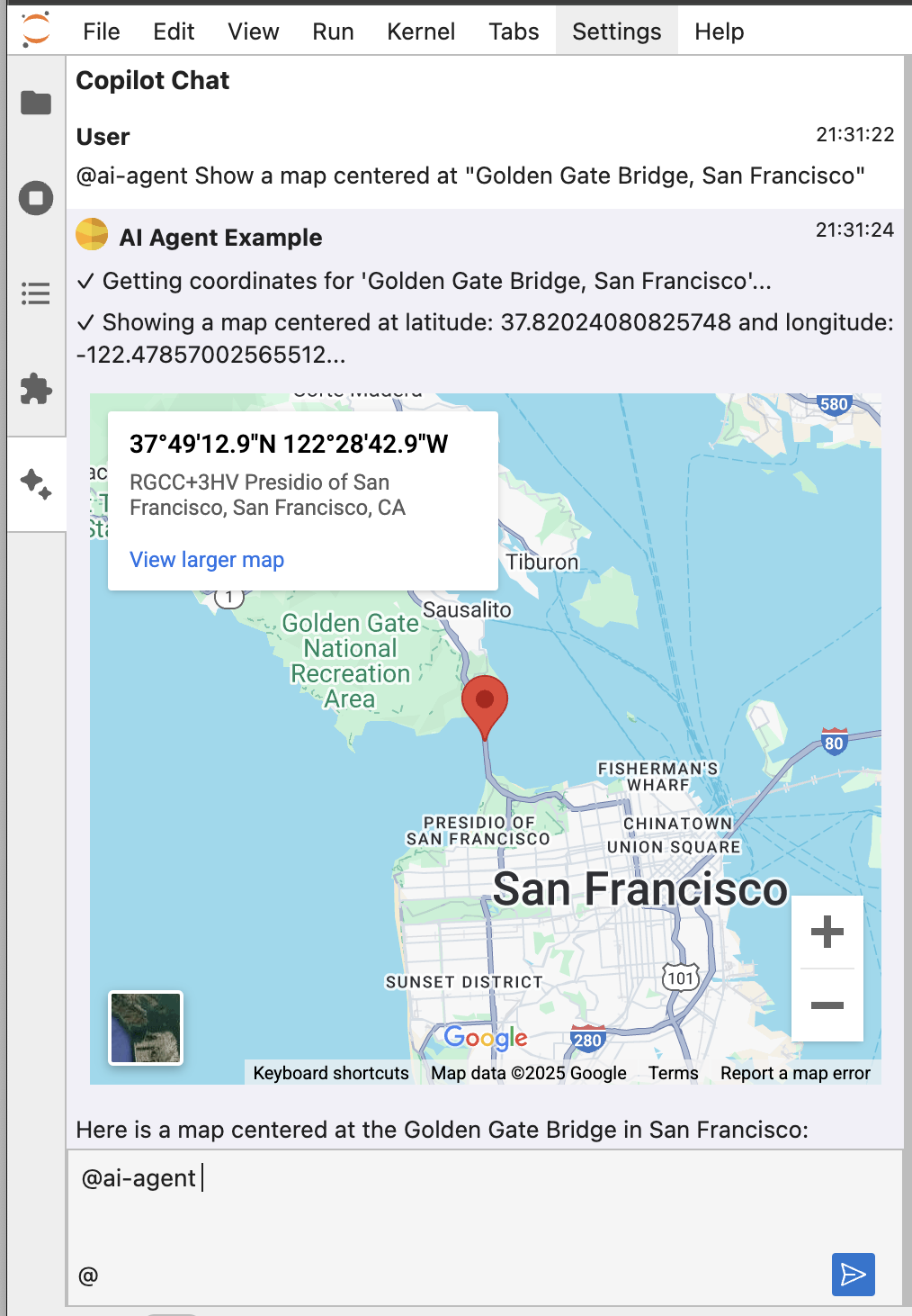 Show map response tool